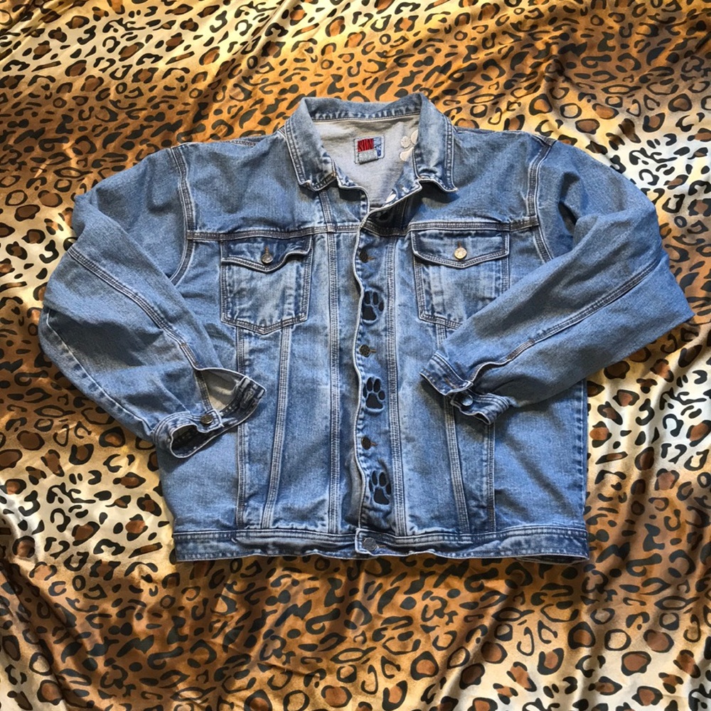Vintage Sun Belt Denim Jacket with Paws Size L - Picture 3 of 6